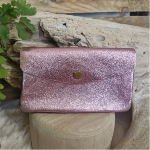 Grand porte-monnaie en cuir irisé