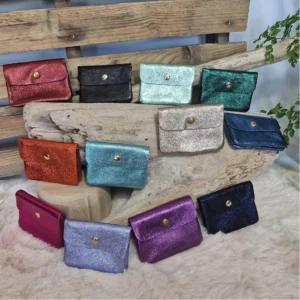 Porte-monnaie en cuir irisé