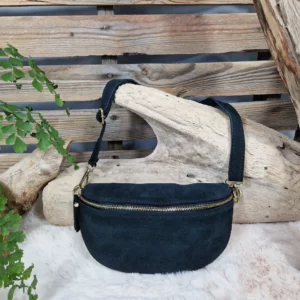 Sac banane en cuir velours