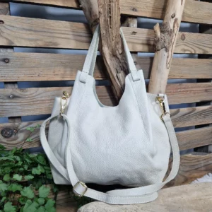 Sac cabas en cuir avec pochette