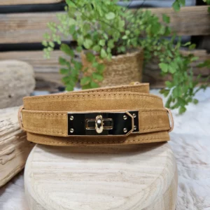 Ceinture en cuir avec boucle dorée